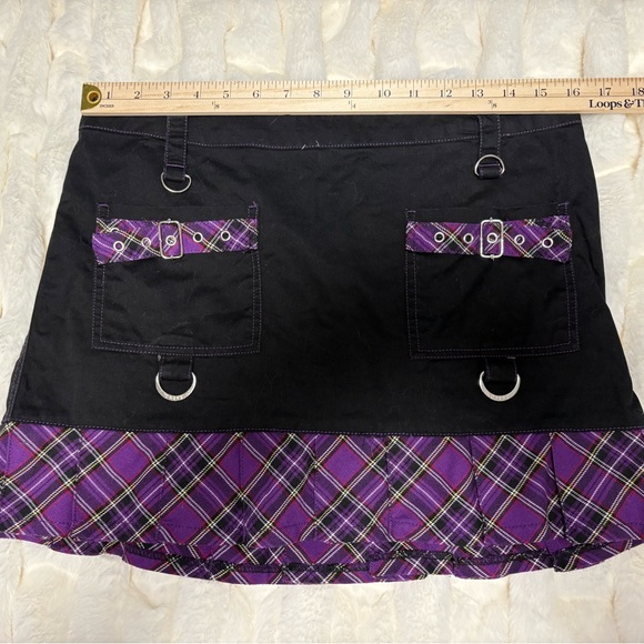 Vintage Tripp NYC Purple Plaid Mini Skirt Y2K Size Large - Picture 3 of 9